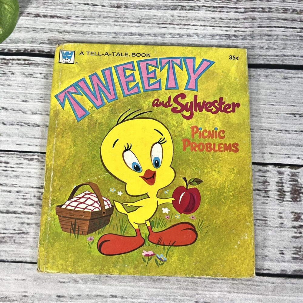 Vintage Tweety and Sylvester Picnic Problems Children's Book 1970 Whitman Book